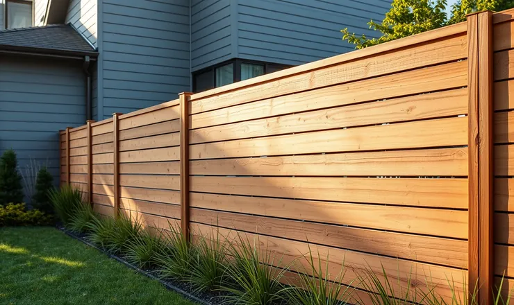 Horizontal Cedar fence